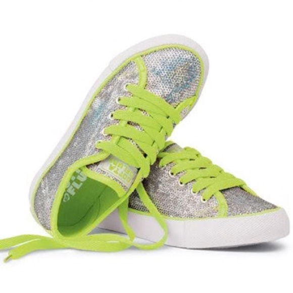 Gotta Flurt Shoes - Gotta Flurt • NWT Women's Pizazz Silver/Lime Sequin Sneaker